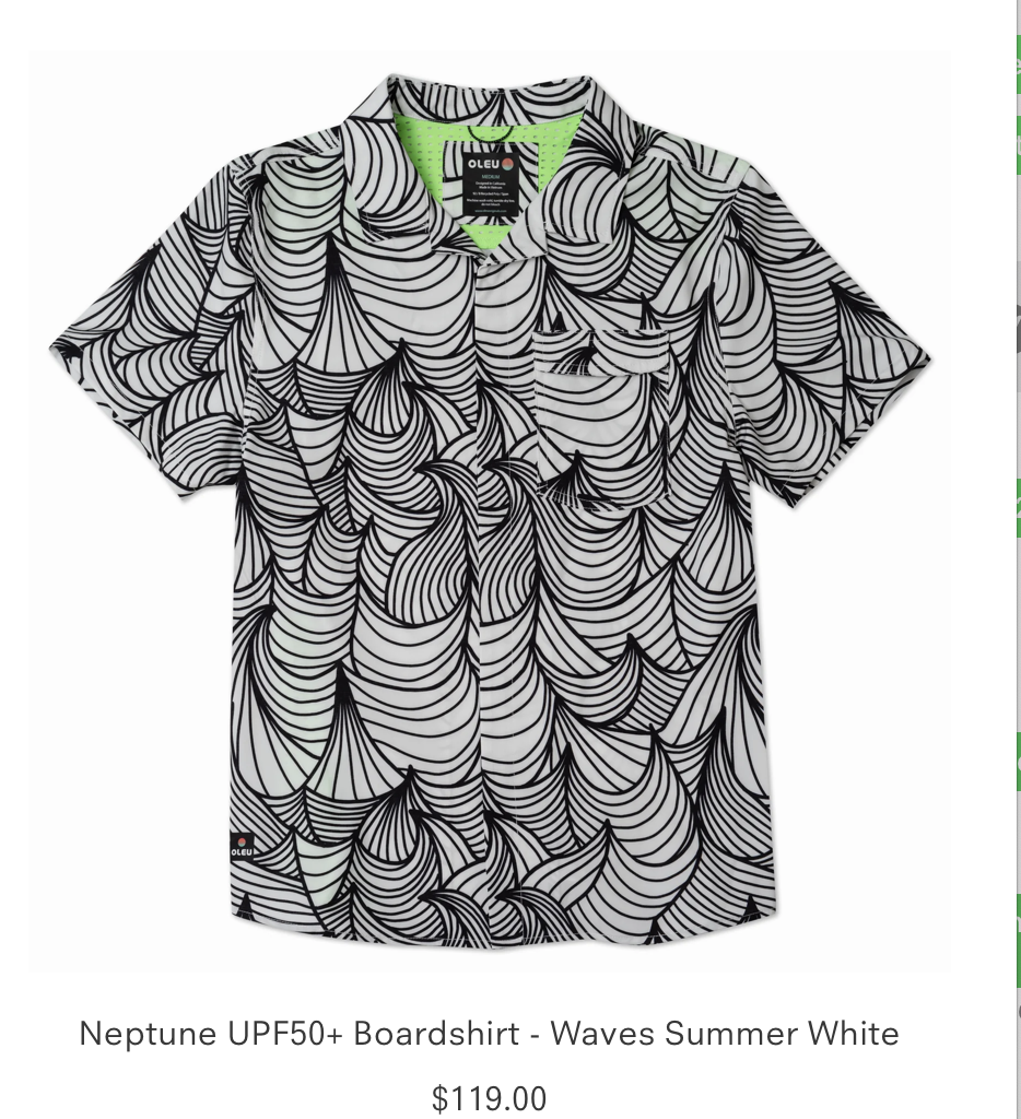 Neptune UPF50+ Boardshirt - Waves Summer White