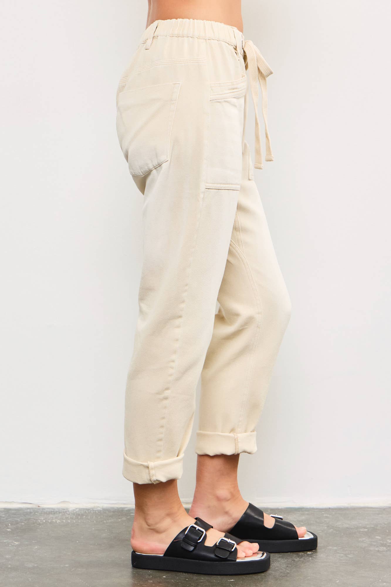 FRONT TIE DENIM PANTS