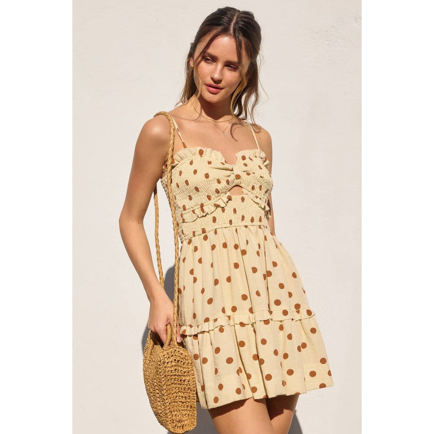 Easy Does It Smocked Sweetheart Mini Dress