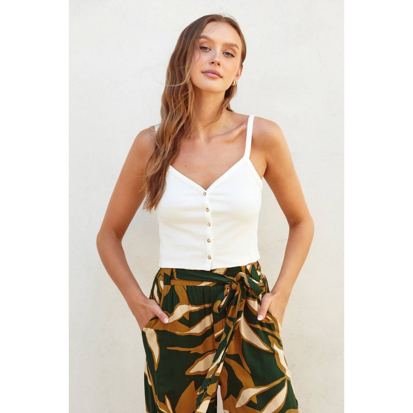 Button Closure Cami Top