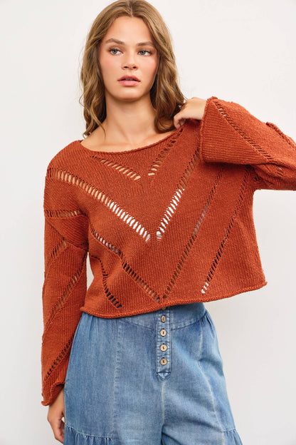 DISTRESSED CUT-OFF KNIT TOP