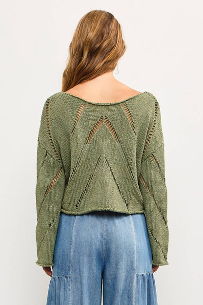 DISTRESSED CUT-OFF KNIT TOP