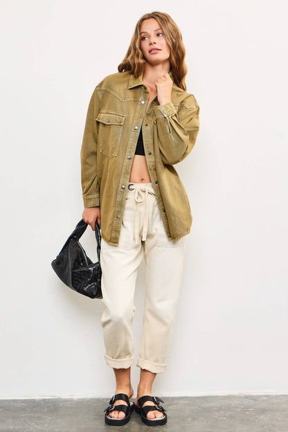 FRONT TIE DENIM PANTS
