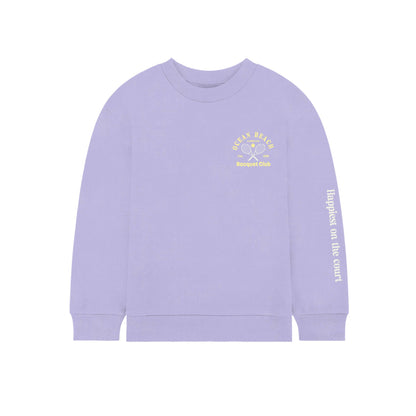 Kids Ocean Beach Crewneck Sweatshirt-Lavender-Girls, Boys