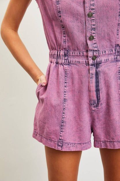 COLLAR BTN ROMPER