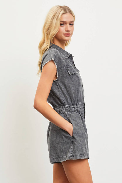 COLLAR BTN ROMPER
