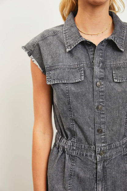 COLLAR BTN ROMPER