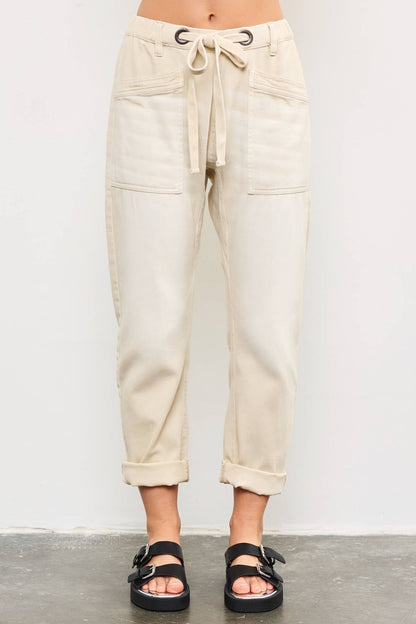 FRONT TIE DENIM PANTS