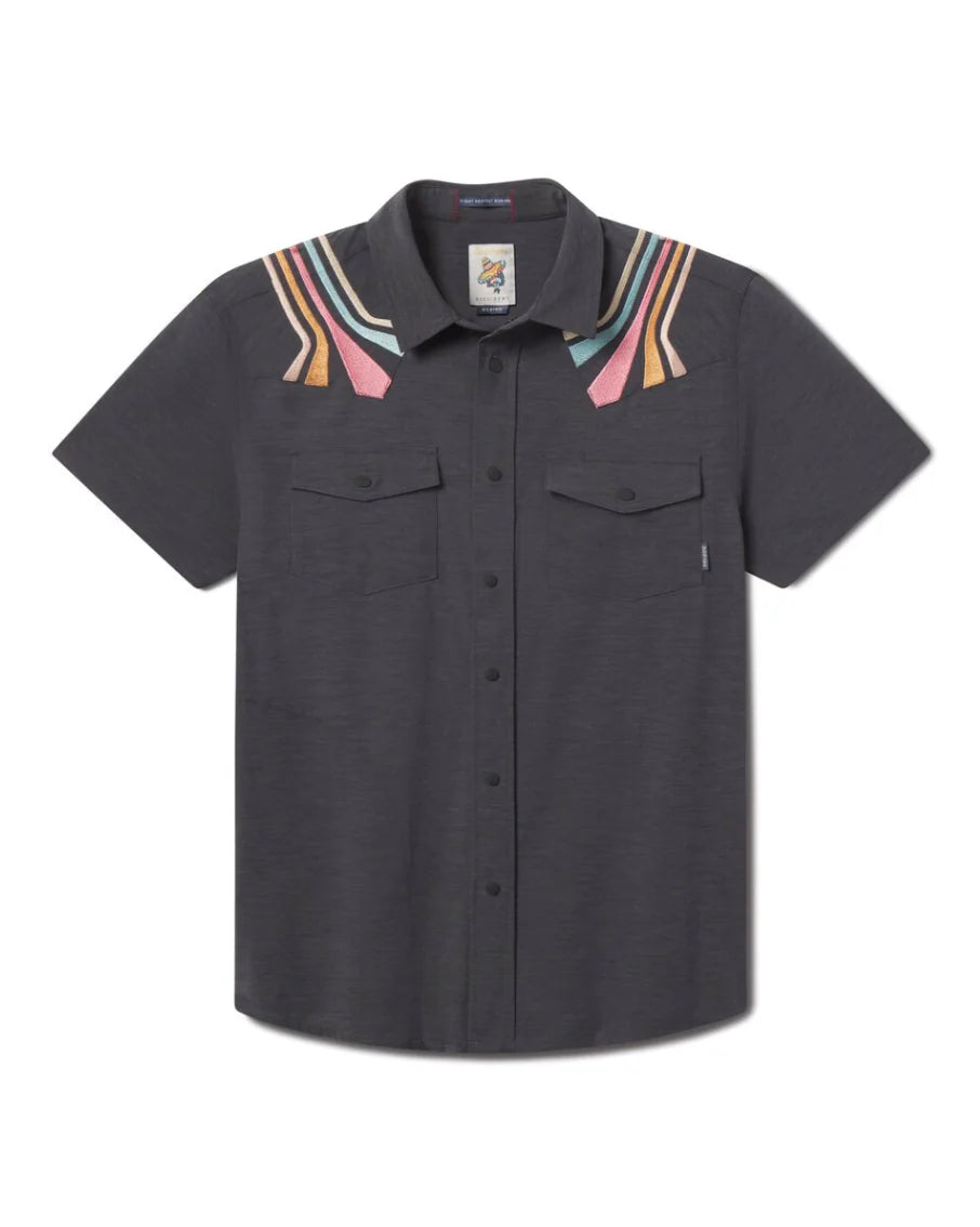 RETRO RAY STRIPES SNAP FRONT - BLACK