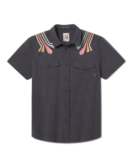 RETRO RAY STRIPES SNAP FRONT - BLACK