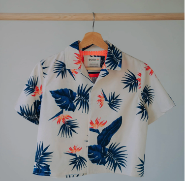 Siren Cropped UPF50+ Boardshirt- Paradise Linen