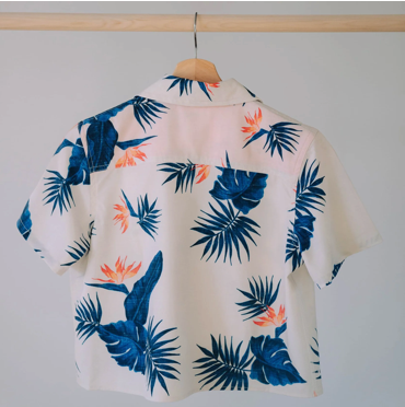 Siren Cropped UPF50+ Boardshirt- Paradise Linen