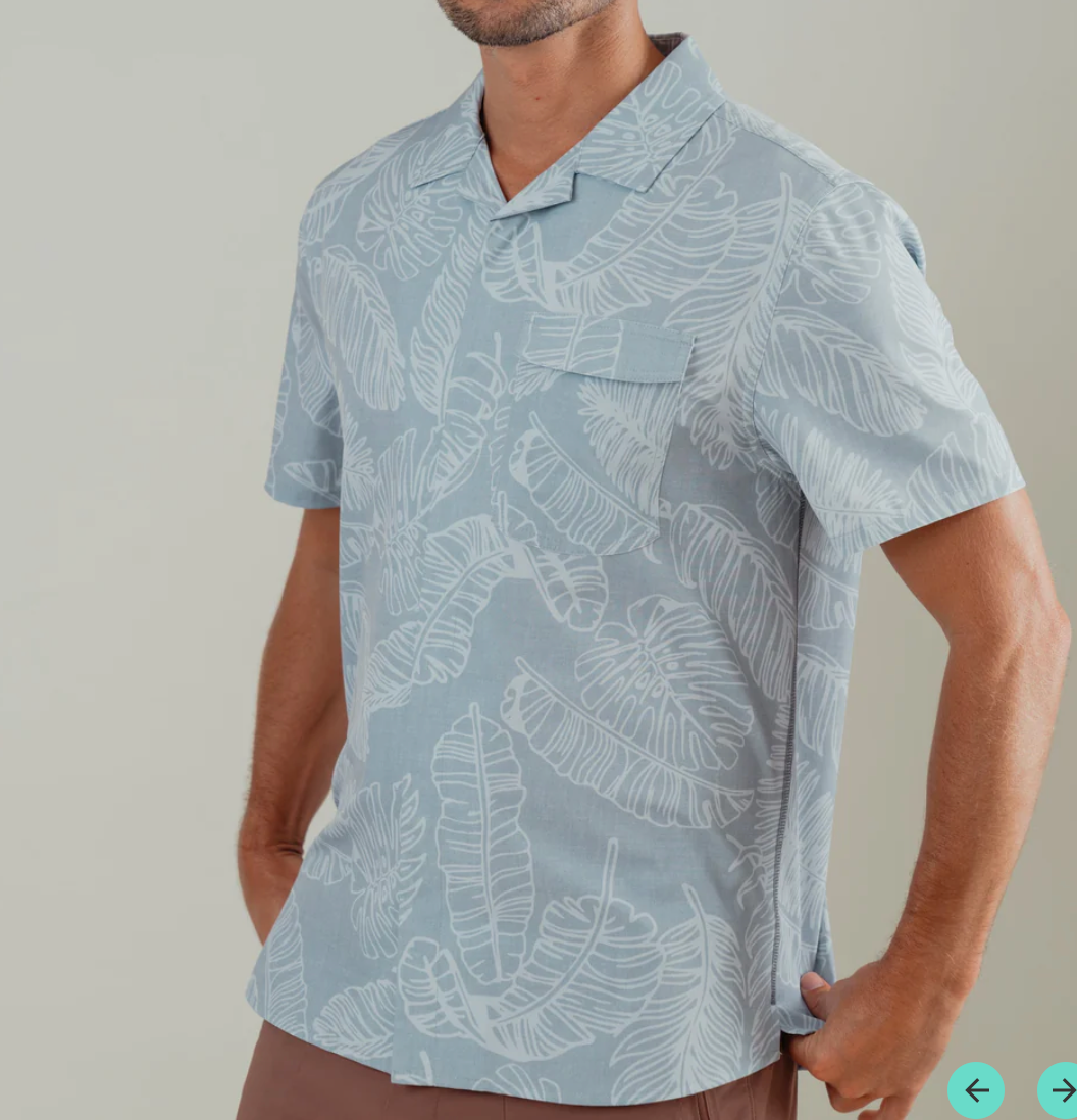 OLEU UV QUICK-DRY BOARDSHIRT - RAINFOREST SEA GREEN