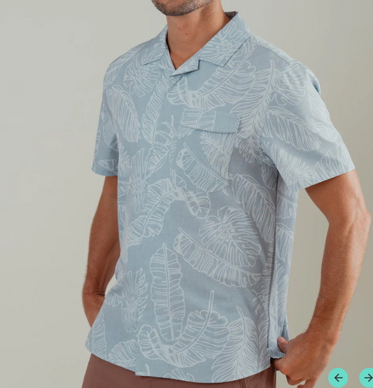 OLEU UV QUICK-DRY BOARDSHIRT - RAINFOREST SEA GREEN