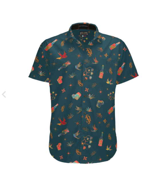 EL SATIVO TEQUILA - DARK TEAL - NIGHTHAWK BUTTON UP