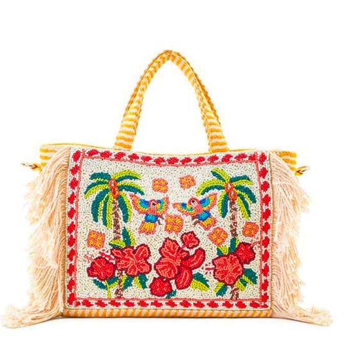 RIO RHYTHM VIBRANT BEADED ARTISAN TOP HANDLE BAG