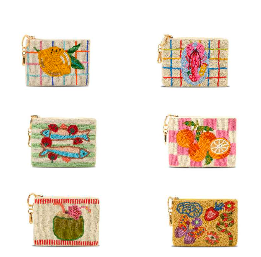 BEADED COIN POUCH