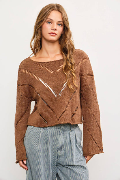 DISTRESSED CUT-OFF KNIT TOP