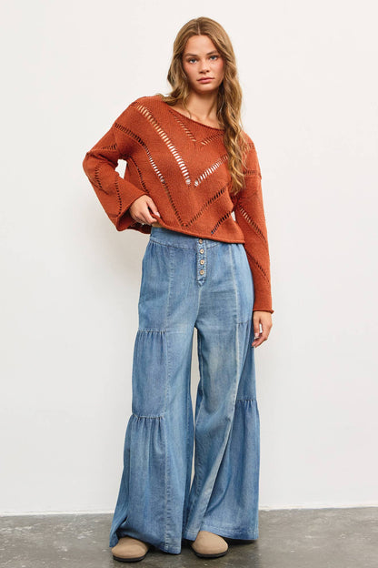 DISTRESSED CUT-OFF KNIT TOP