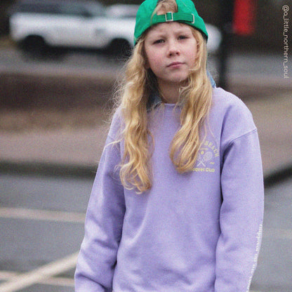 Kids Ocean Beach Crewneck Sweatshirt-Lavender-Girls, Boys