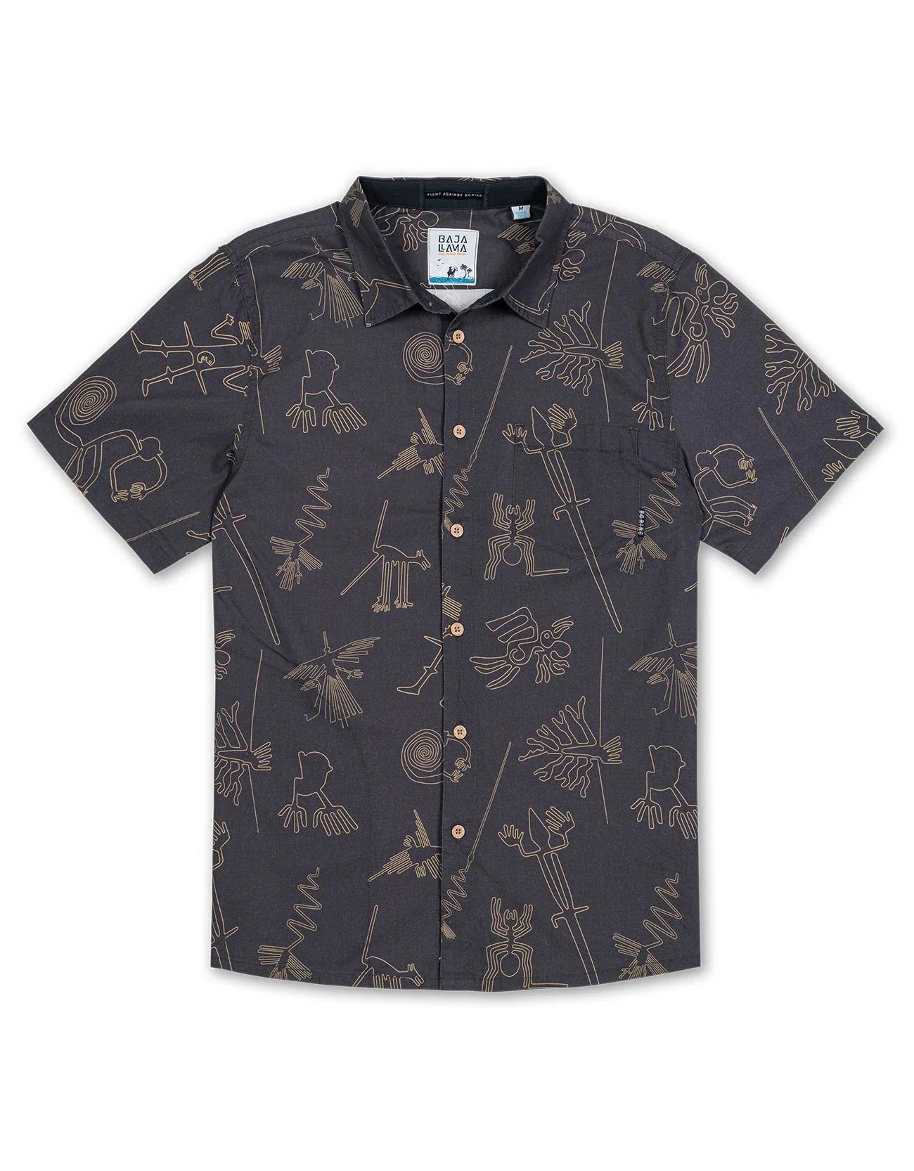 NAZCA LINES DARK CHOCOLATE 7 SEAS BUTTON UP