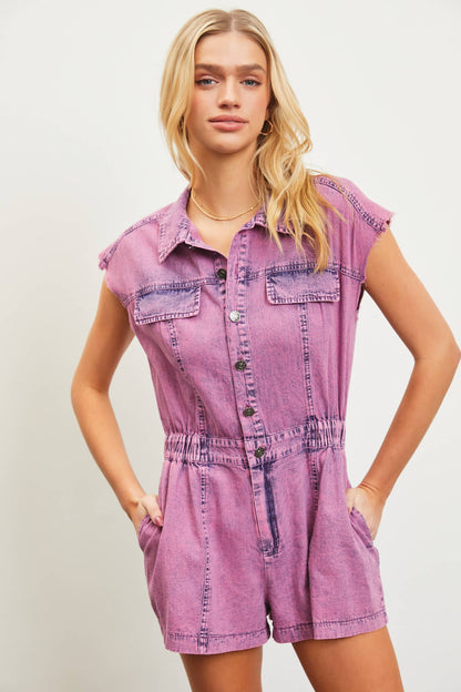 COLLAR BTN ROMPER