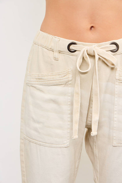 FRONT TIE DENIM PANTS